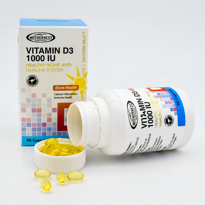 Mothernest Vitamin D3 1000 IU 90 Capsules