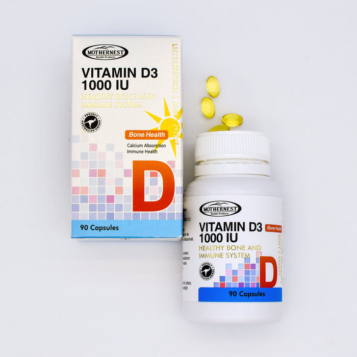 Mothernest Vitamin D3 1000 IU 90 Capsules